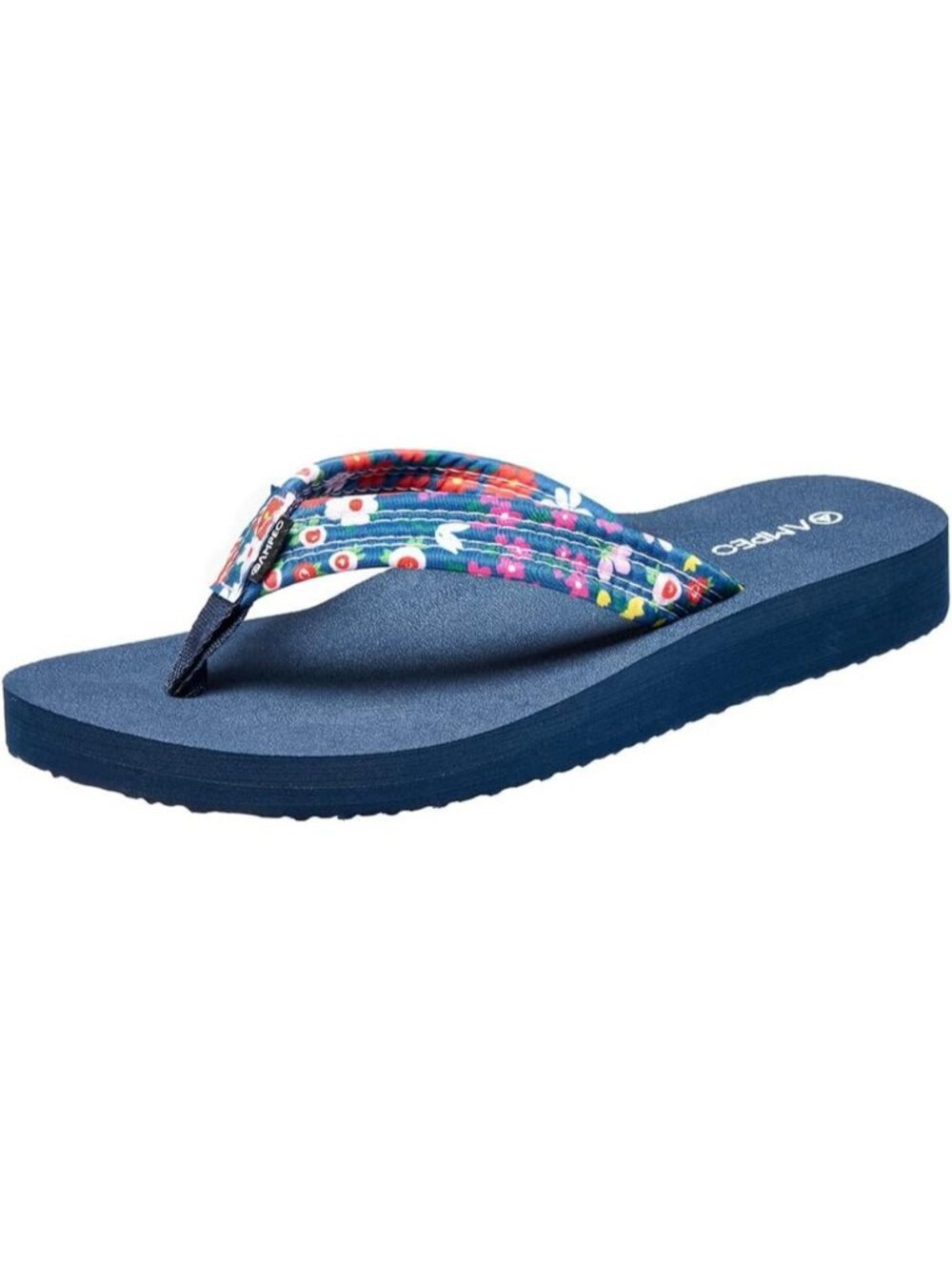 Women's Floral Blue Comfortable Flip Flops Summer Stylish Beach Thong Sandals